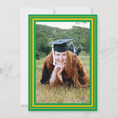Invitation Soirée de Graduation Photo Vert et Or (Dos)