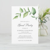 Invitation Soirée de Graduation Sprig Rustic Elegant Green (Debout devant)