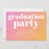 Invitation Soirée de Graduation tendance rose orange (Devant)