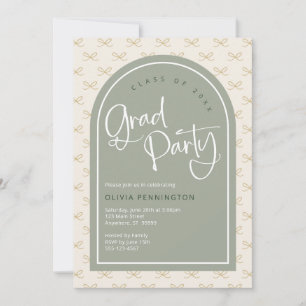 Invitation Soirée de graduation verte des vaches mignonnes