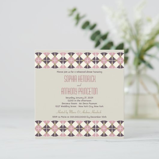 Invitation Soirée de groupe Art déco Mariage (Debout devant)