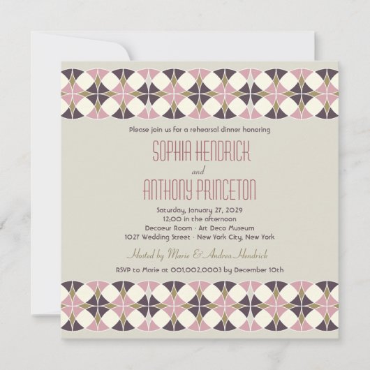 Invitation Soirée de groupe Art déco Mariage (Devant)