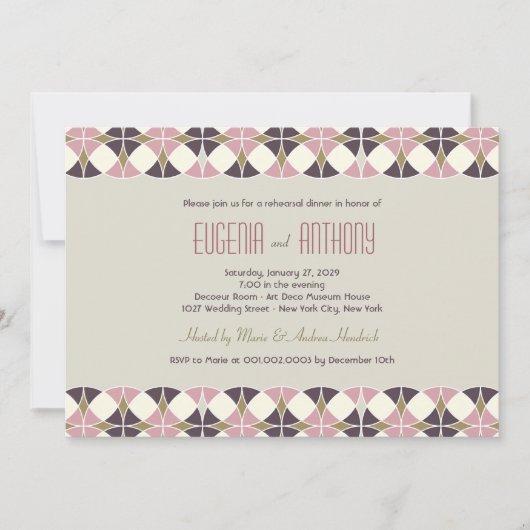 Invitation Soirée de groupe Art déco Mariage (Devant)