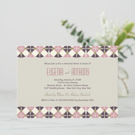 Invitation Soirée de groupe Art déco Mariage (Debout devant)