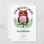 Invitation Soirée de hibou longue fête d'anniversaire (Devant)