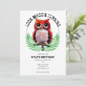 Invitation Soirée de hibou longue fête d'anniversaire (Debout devant)