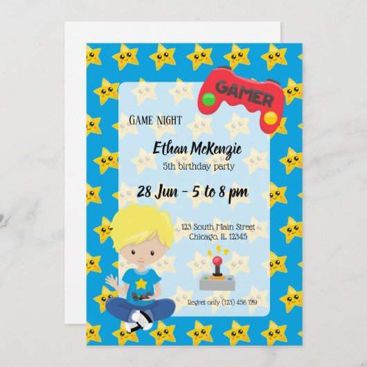Invitation Soirée de jeu (Devant / Derrière)