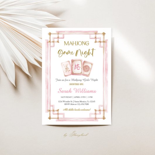 Invitation Soirée de jeu de Mahjong