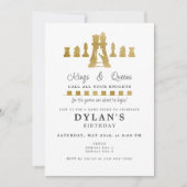 Invitation Soirée de jeu d'échecs Appel à vos chevaliers Or A (Devant)