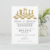 Invitation Soirée de jeu d'échecs Appelez vos chevaliers Fête (Debout devant)