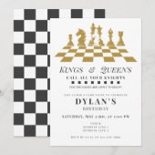 Invitation Soirée de jeu d'échecs Appelez vos chevaliers Fête (Devant / Derrière)