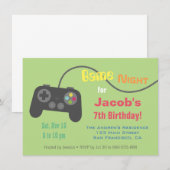 Invitation Soirée de jeu vidéo avec manette de jeu (Devant / Derrière)