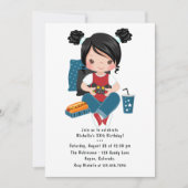Invitation Soirée de jeu vidéo pour filles, soirée pyjama (Devant)