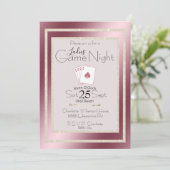 Invitation Soirée de Jeux entre Dames Or Paillettes Roses As (Debout devant)