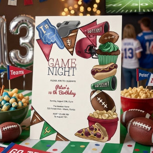 Invitation Soirée de jeux football anniversaire