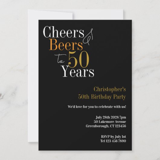 Invitation Soirée de la bière et des coeurs 50e anniversaire (Devant)
