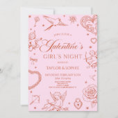 Invitation Soirée de la Galentine pour la Saint-Valentin (Devant)