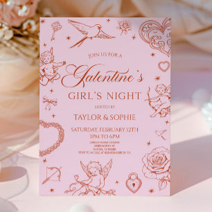 Invitation Soirée de la Galentine pour la Saint-Valentin