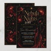 Invitation Soirée de la Nébuleuse Fête d'anniversaire 21 ans (Devant / Derrière)