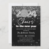 Invitation Soirée de la Parties scintillant d'argent 2024 (Devant)