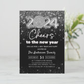 Invitation Soirée de la Parties scintillant d'argent 2024 (Debout devant)