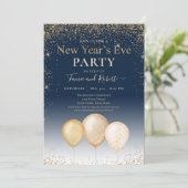 Invitation Soirée de la Parties scintillant d'or (Debout devant)