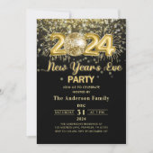 Invitation Soirée de la Parties scintillant d'or 2024 (Devant)
