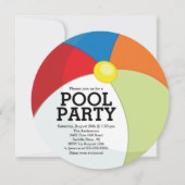 Invitation Soirée de la piscine de la plage de Cute (Devant)