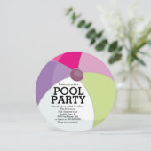 Invitation Soirée de la piscine de plage Cute (Debout devant)