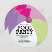 Invitation Soirée de la piscine de plage Cute (Devant / Derrière)