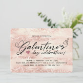 Invitation Soirée de la Saint-Galentin, Rose élégant (Debout devant)