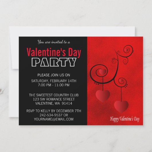 Invitation Soirée de la Saint-Valentin (Devant)