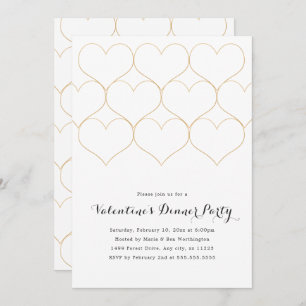 Invitation Soirée de la Saint-Valentin au coeur de l'or moder