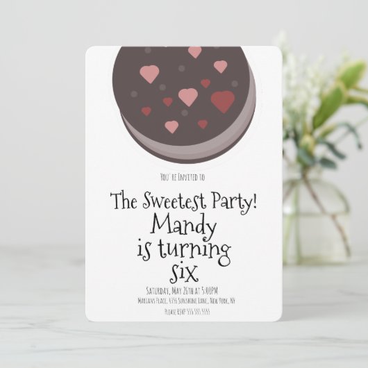 Invitation Soirée de la Saint-Valentin Biscuit Mignon en Form (Debout devant)