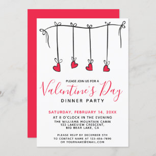 Invitation SOIRÉE DE LA Saint-Valentin Dîner
