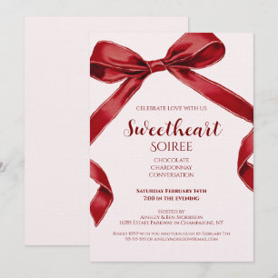 Invitation Soirée de la Saint-Valentin Élégant Nœud Papillon