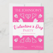 Invitation Soirée de la Saint-Valentin Moderne Rose Chaud (Dos)