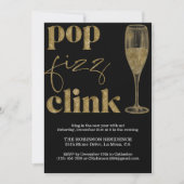 Invitation Soirée de la Soirée de l'or Étincelle Cheers (Devant)