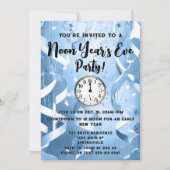 Invitation Soirée de l'année de l'Élégant Lit Bleu clair (Devant)