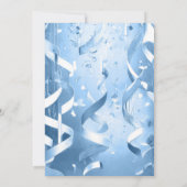 Invitation Soirée de l'année de l'Élégant Lit Bleu clair (Dos)