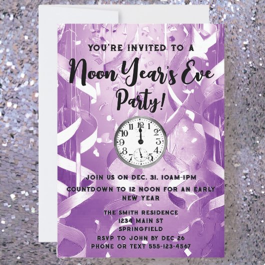 Invitation Soirée de l'année de l'Élégante Purple Noon