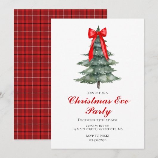 Invitation soirée de l'arbre de Noël (Devant / Derrière)