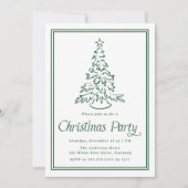 Invitation Soirée de l'Arbre de Noël Vert Classique (Devant)