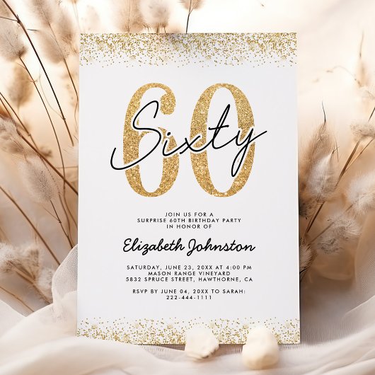 Invitation Soirée de l'Elégant Gold 60e Anniversaire