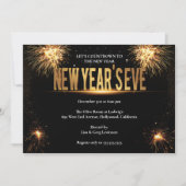 Invitation Soirée de l'Elegant Gold & Black New Years (Devant)