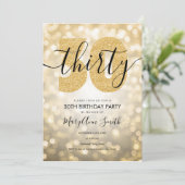 Invitation Soirée de l'Elégant Moderne Or 30e Anniversaire (Debout devant)