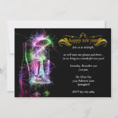 Invitation Soirée de l'Élégante Neon Champagne (Devant)