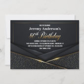 Invitation Soirée de l'or noir sophistiquée 80e anniversaire (Devant)