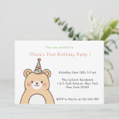 Invitation Soirée de l'ours en peluche (Debout devant)