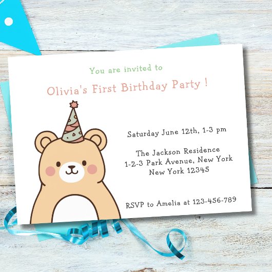 Invitation Soirée de l'ours en peluche